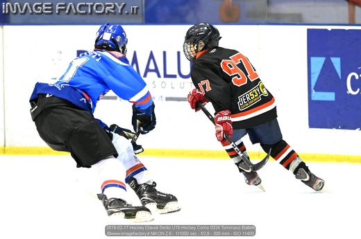 2019-02-17 Hockey Diavoli Sesto U15-Hockey Como 0324 Tommaso Battelli